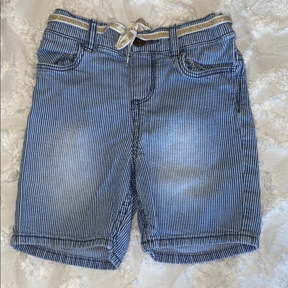 Oshkosh, blue and white striped shorts